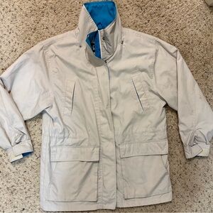 Pacific Trail Men's Light Gray Raincoat with Blue Interior